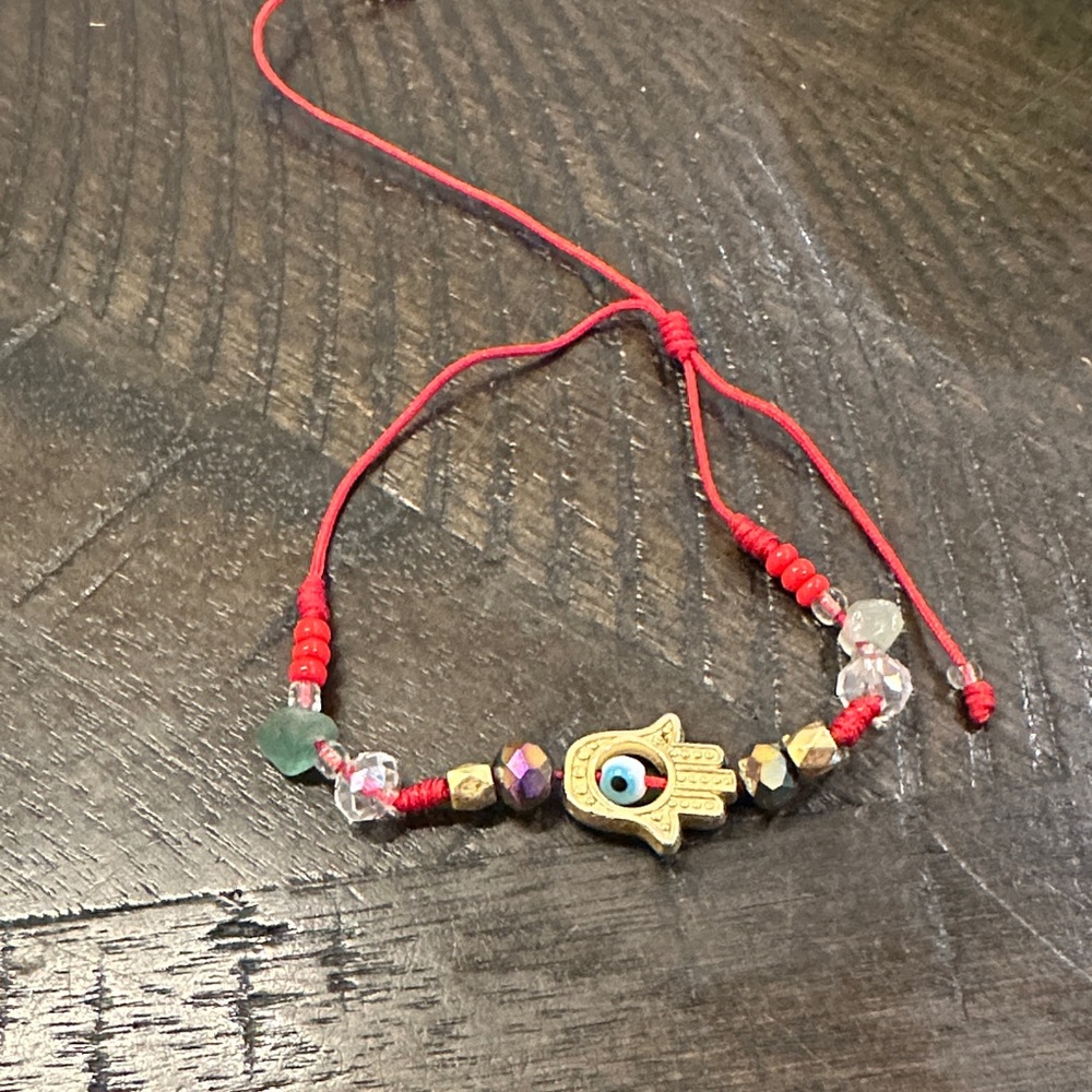 Red and Gold Hamsa Bracelet
